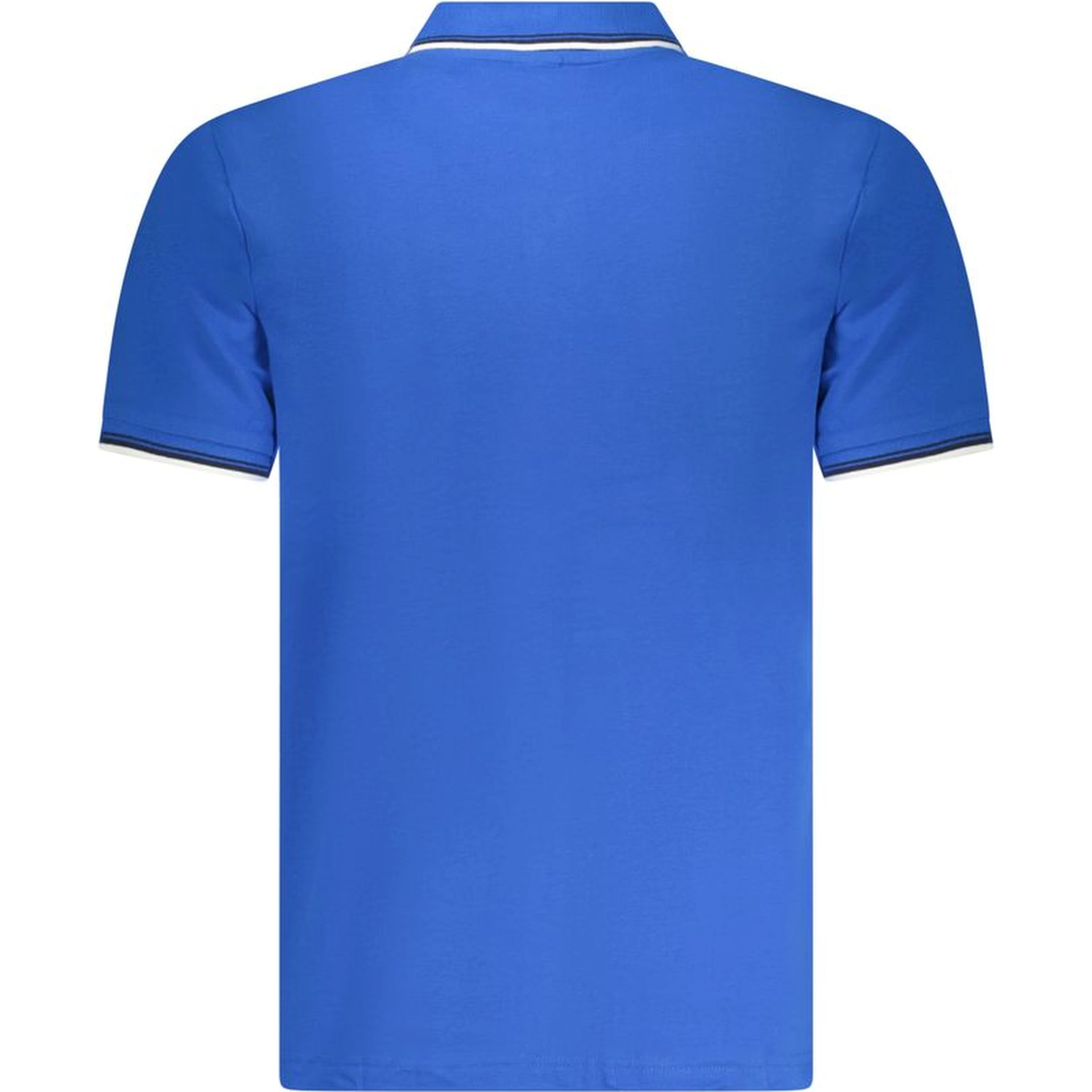 Blue Cotton Men Polo Shirt