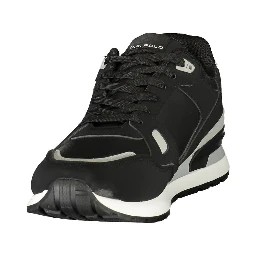 Black Polyurethane Men's Sneaker
