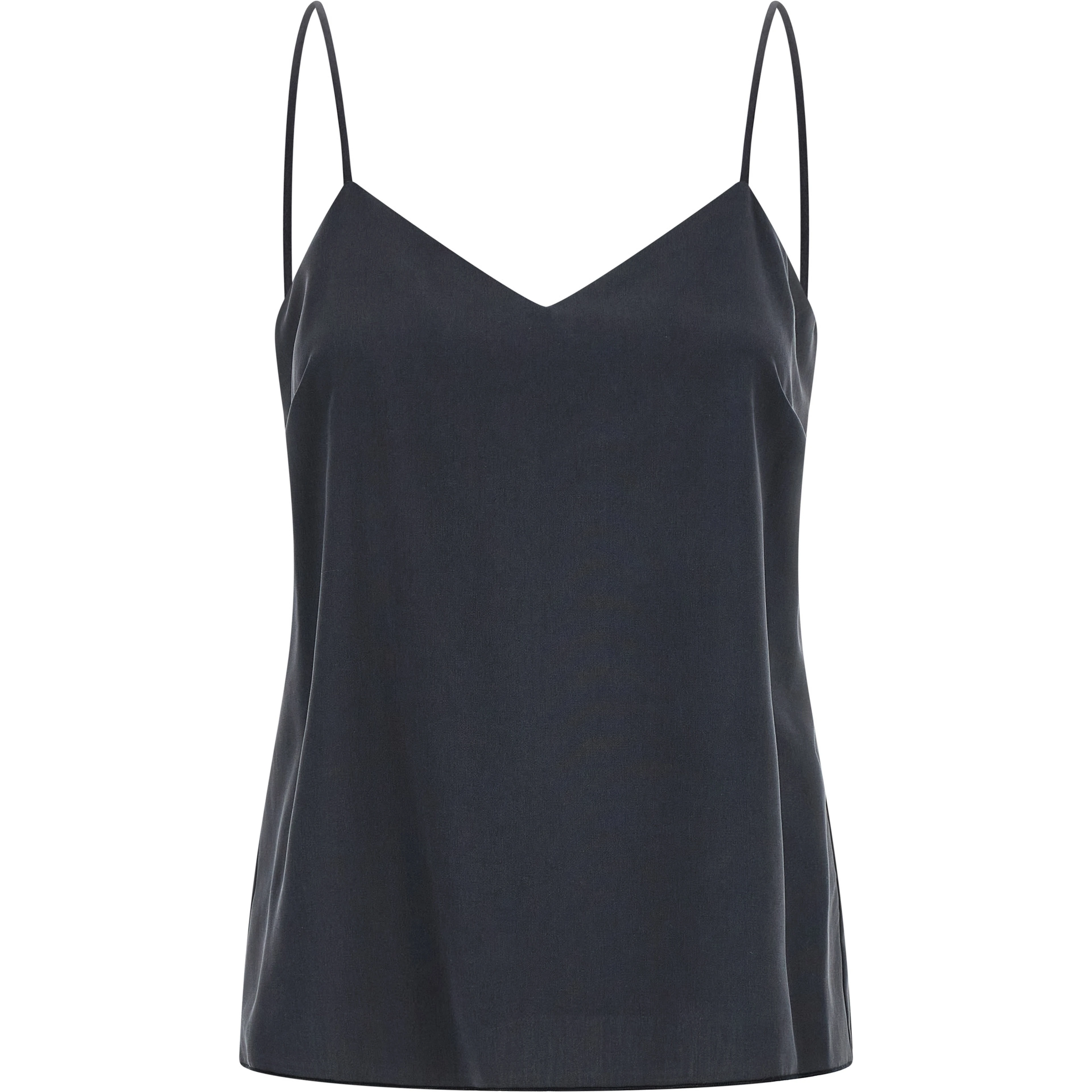 Gray Silk Sleeveles T-Shirt