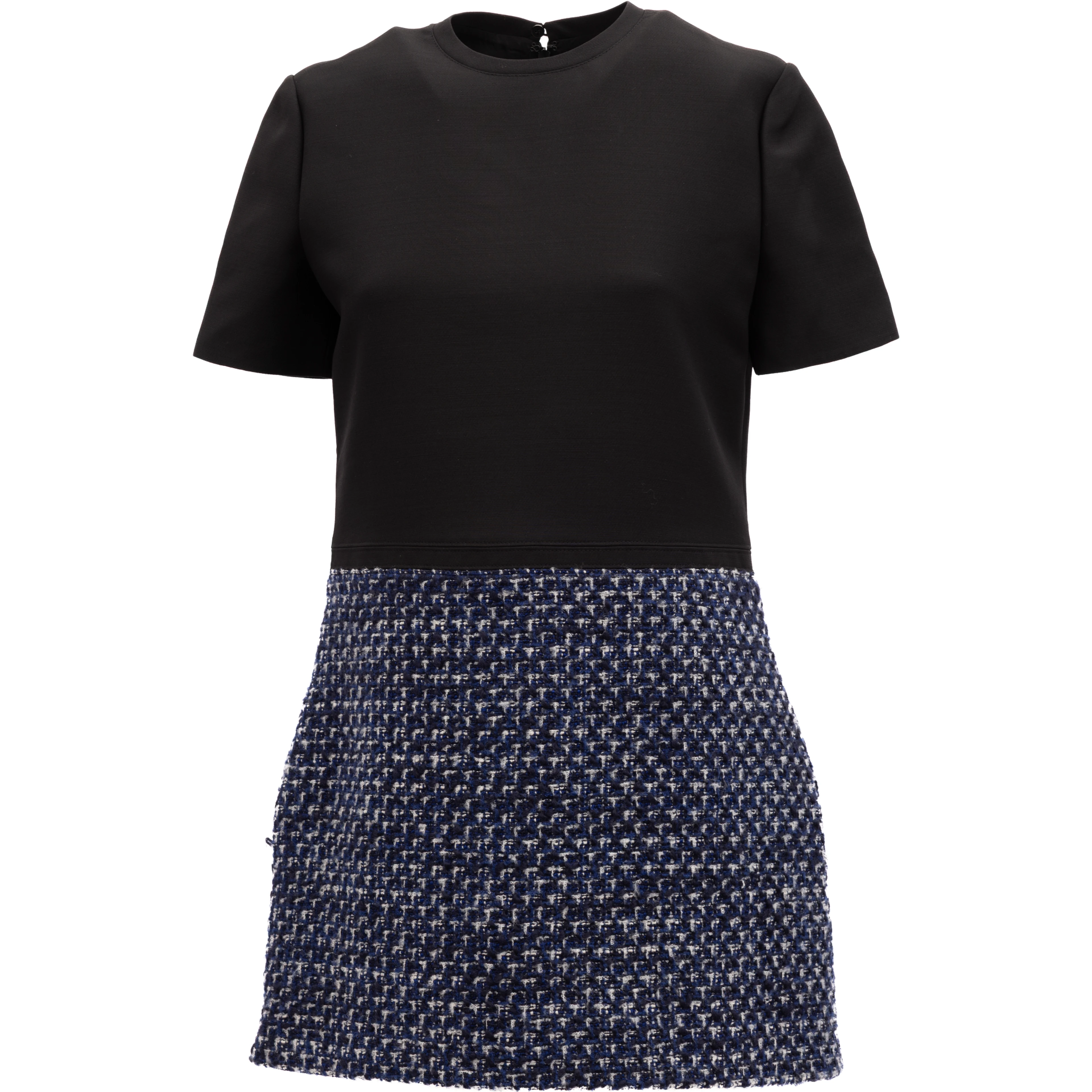 Black and Blue Tweed Mini Dress