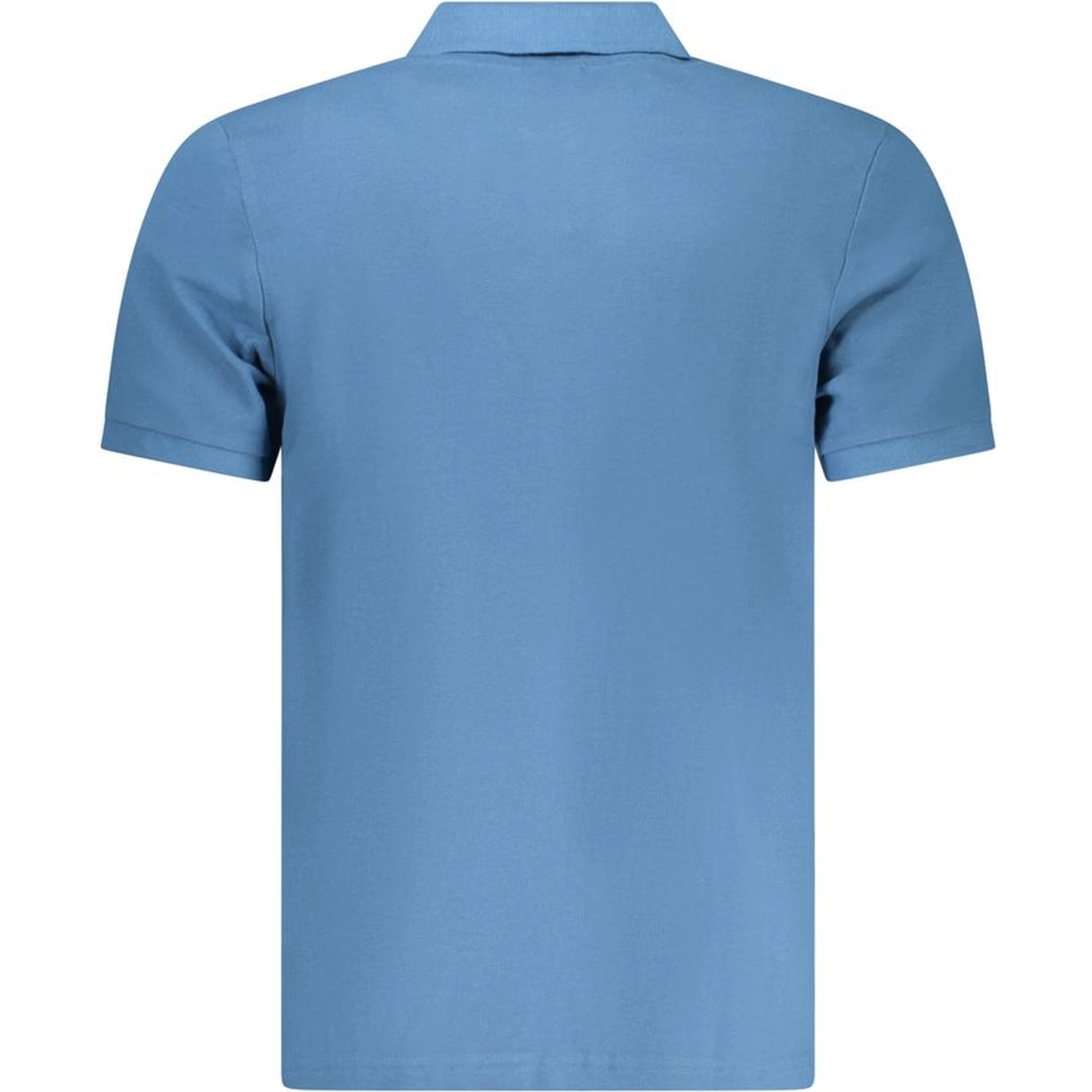 Blue Cotton Men Polo Shirt