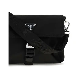 Black Recycled Polyamide Shoulder Bag