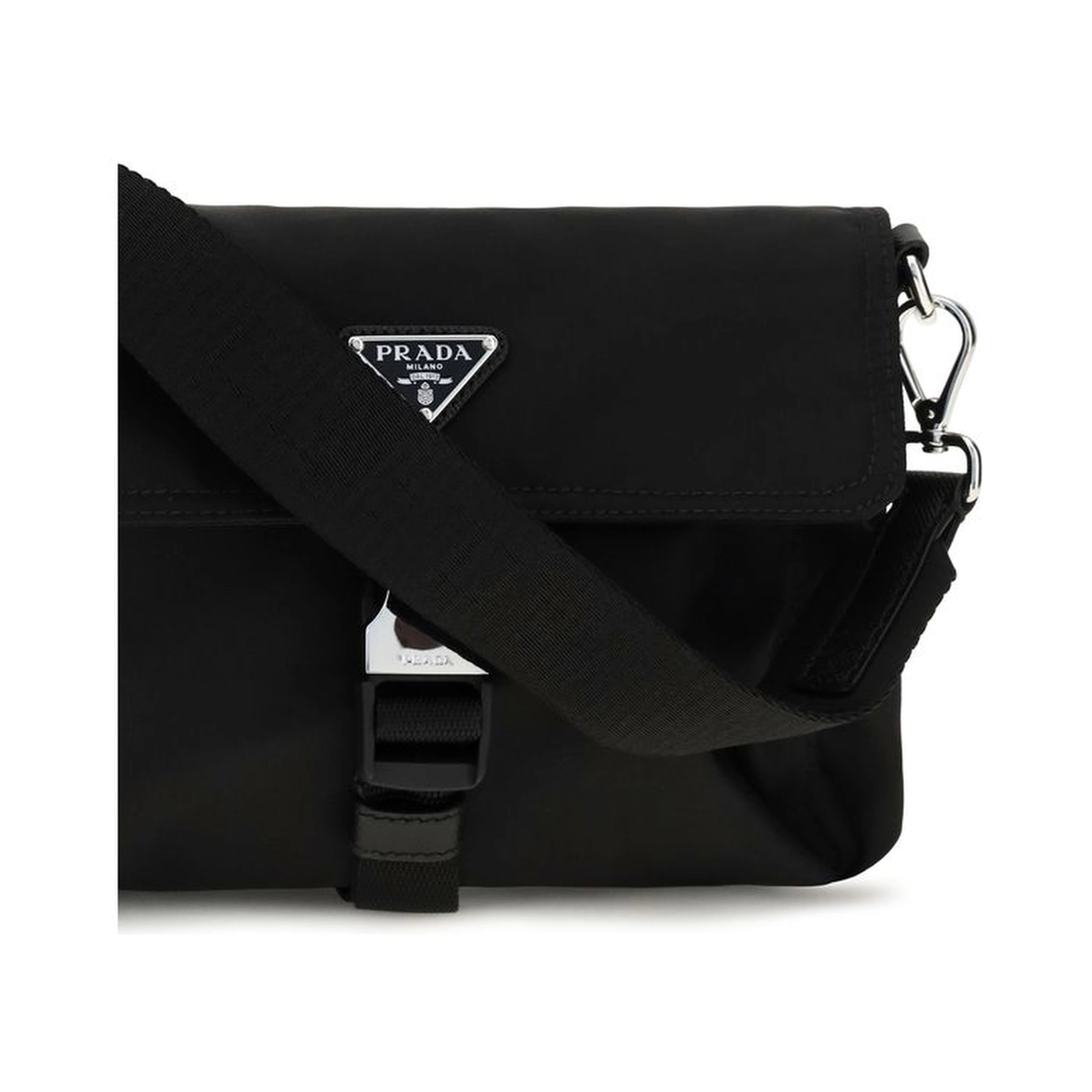 Black Recycled Polyamide Shoulder Bag
