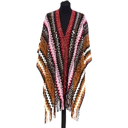 Multicolor Wool Women Poncho