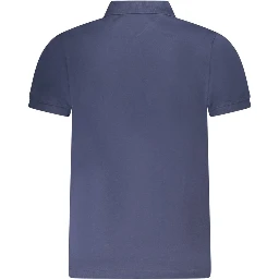 Blu Cotton Men Polo Shirt