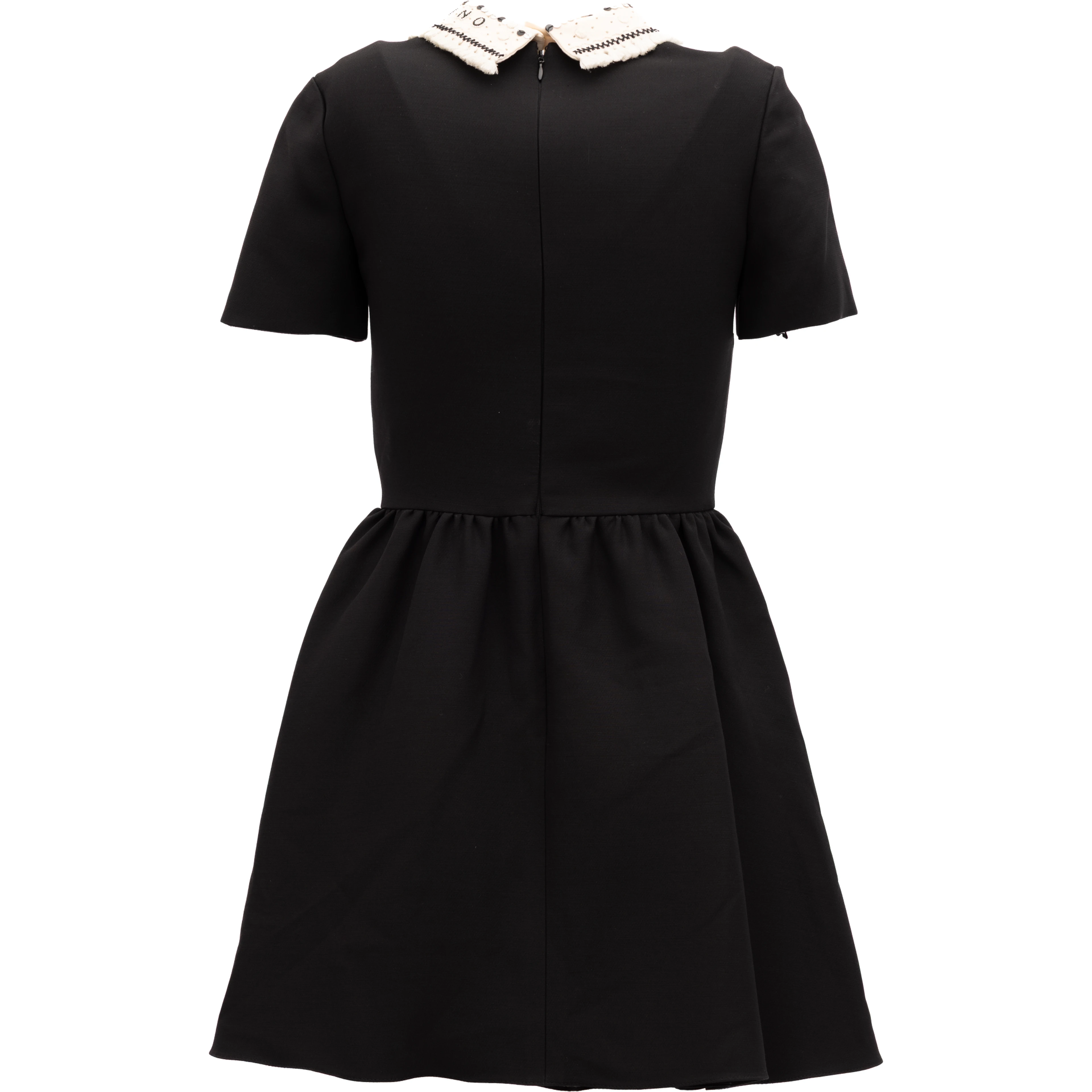 Black Mini Dress with Embellished Collar