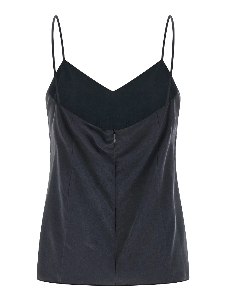 Gray Silk Sleeveles T-Shirt alternative