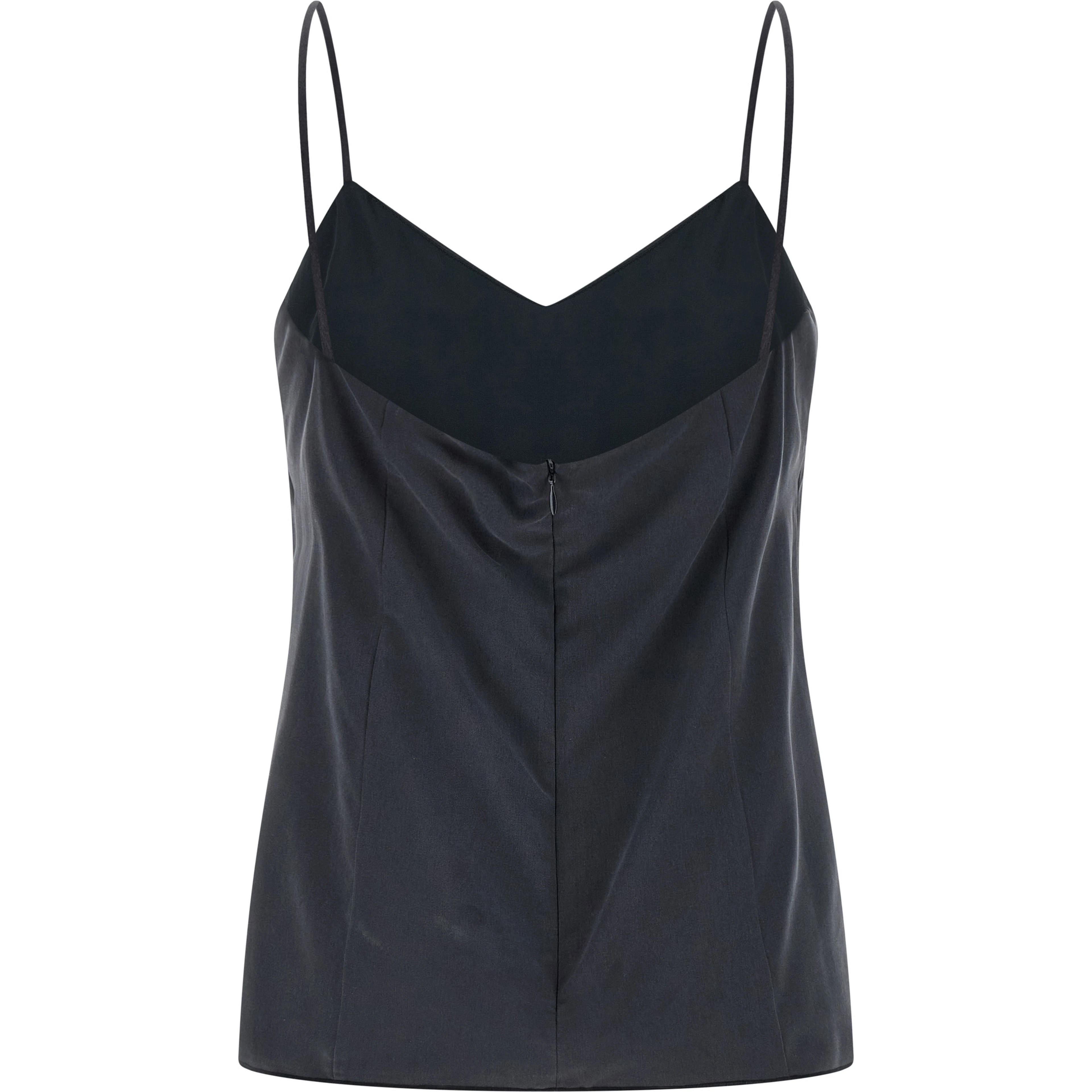 Gray Silk Sleeveles T-Shirt