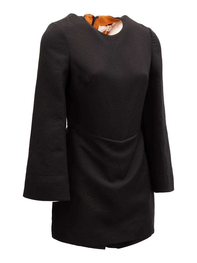 Black Mini Dress with Flared Sleeves