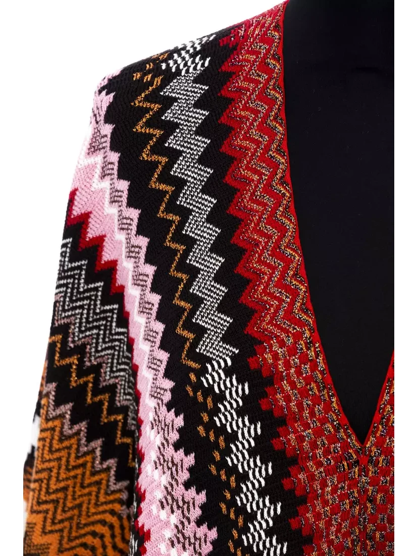 Multicolor Wool Women Poncho
