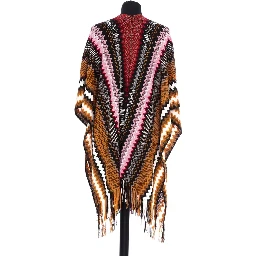 Multicolor Wool Women Poncho