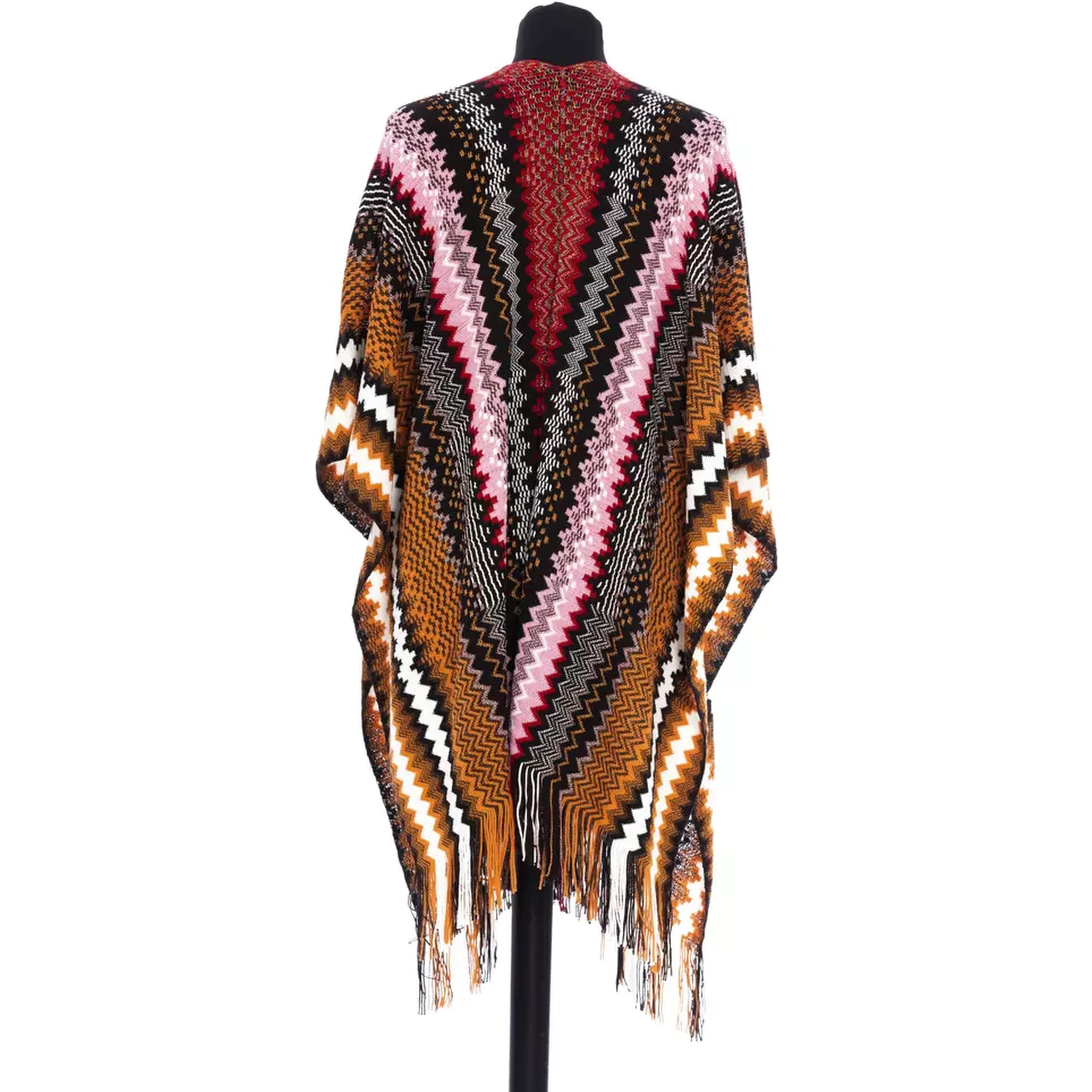 Multicolor Wool Women Poncho