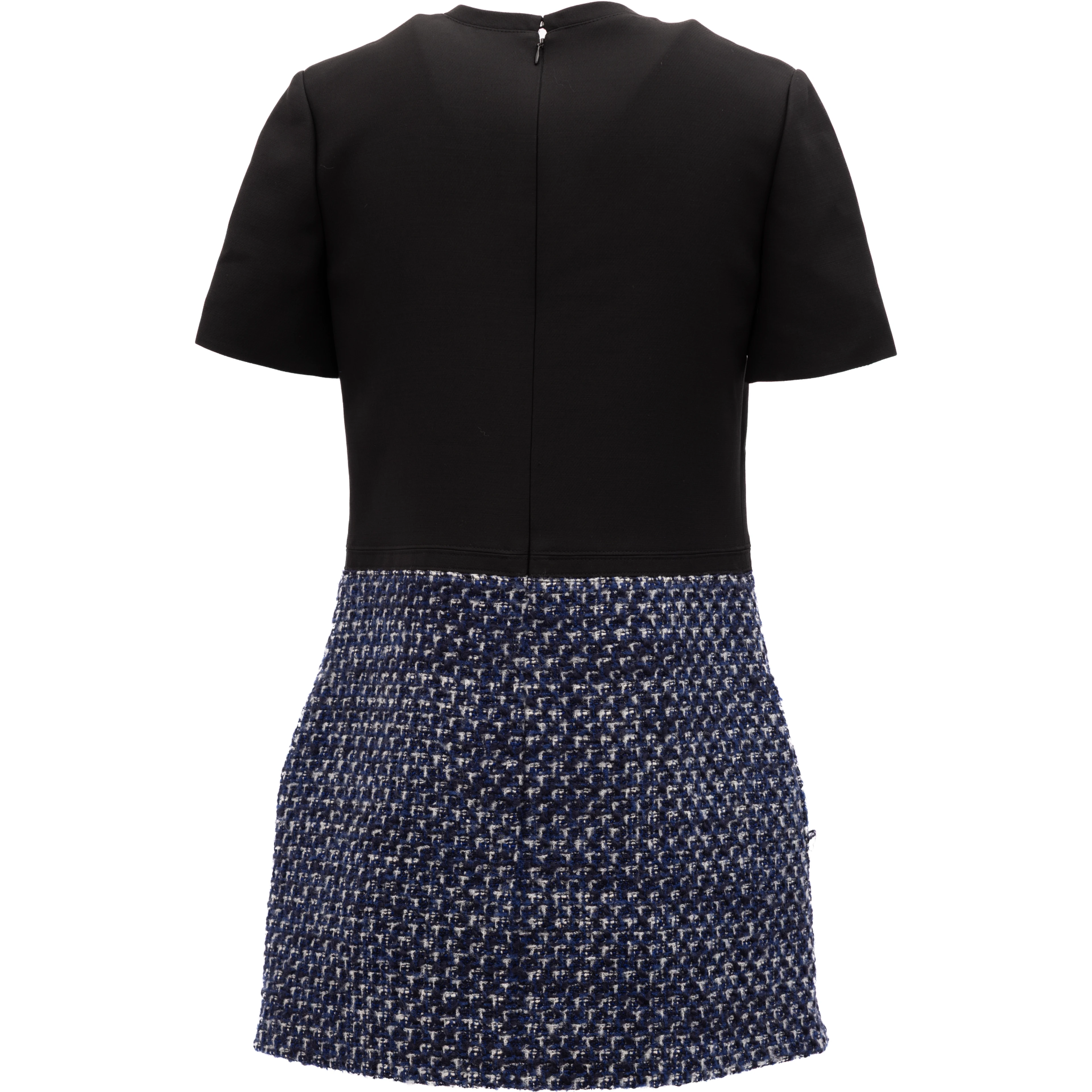 Black and Blue Tweed Mini Dress