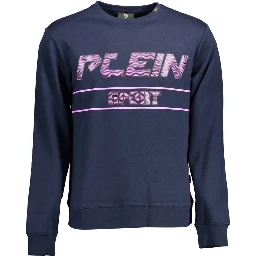 Blue Cotton Men Sweater
