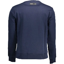 Blue Cotton Men Sweater