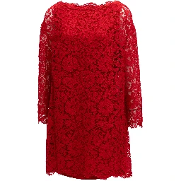 Red Lace Short Dress
