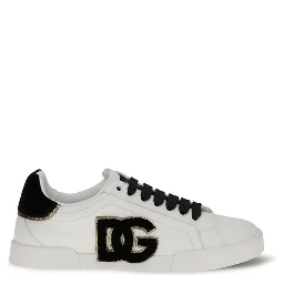White Calf Leather Bos Taurus Low Top Sneakers