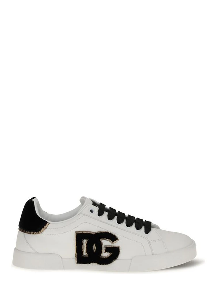 White Calf Leather Bos Taurus Low Top Sneakers