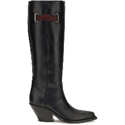 Black Calf Leather Bos Taurus Over The Knee