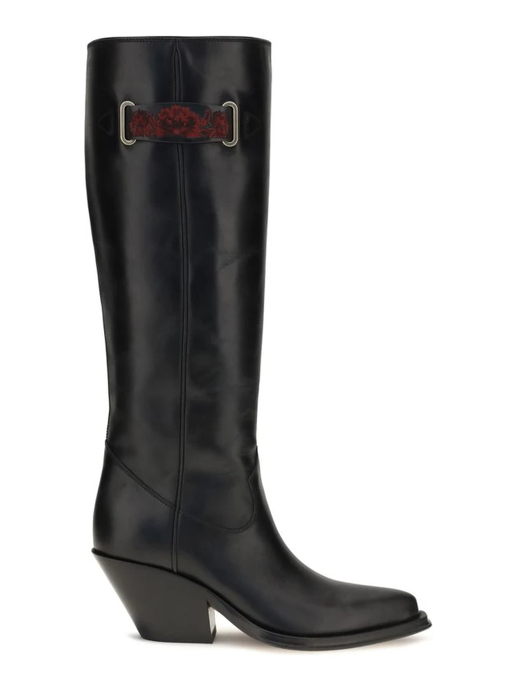 Black Calf Leather Bos Taurus Over The Knee
