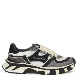 Gray Calf Leather Bos Taurus Chunky Sneakers
