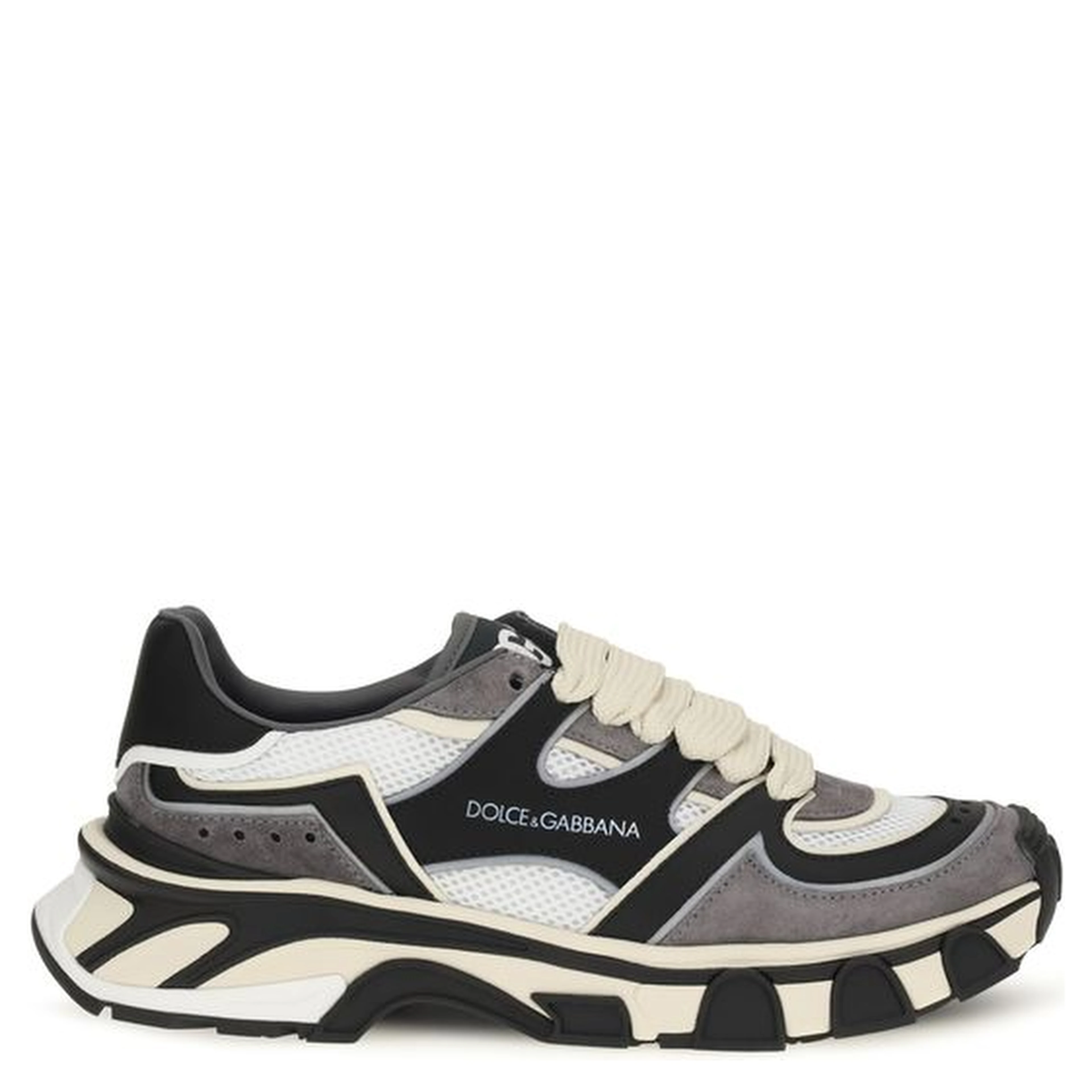 Gray Calf Leather Bos Taurus Chunky Sneakers