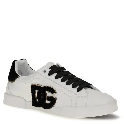 White Calf Leather Bos Taurus Low Top Sneakers