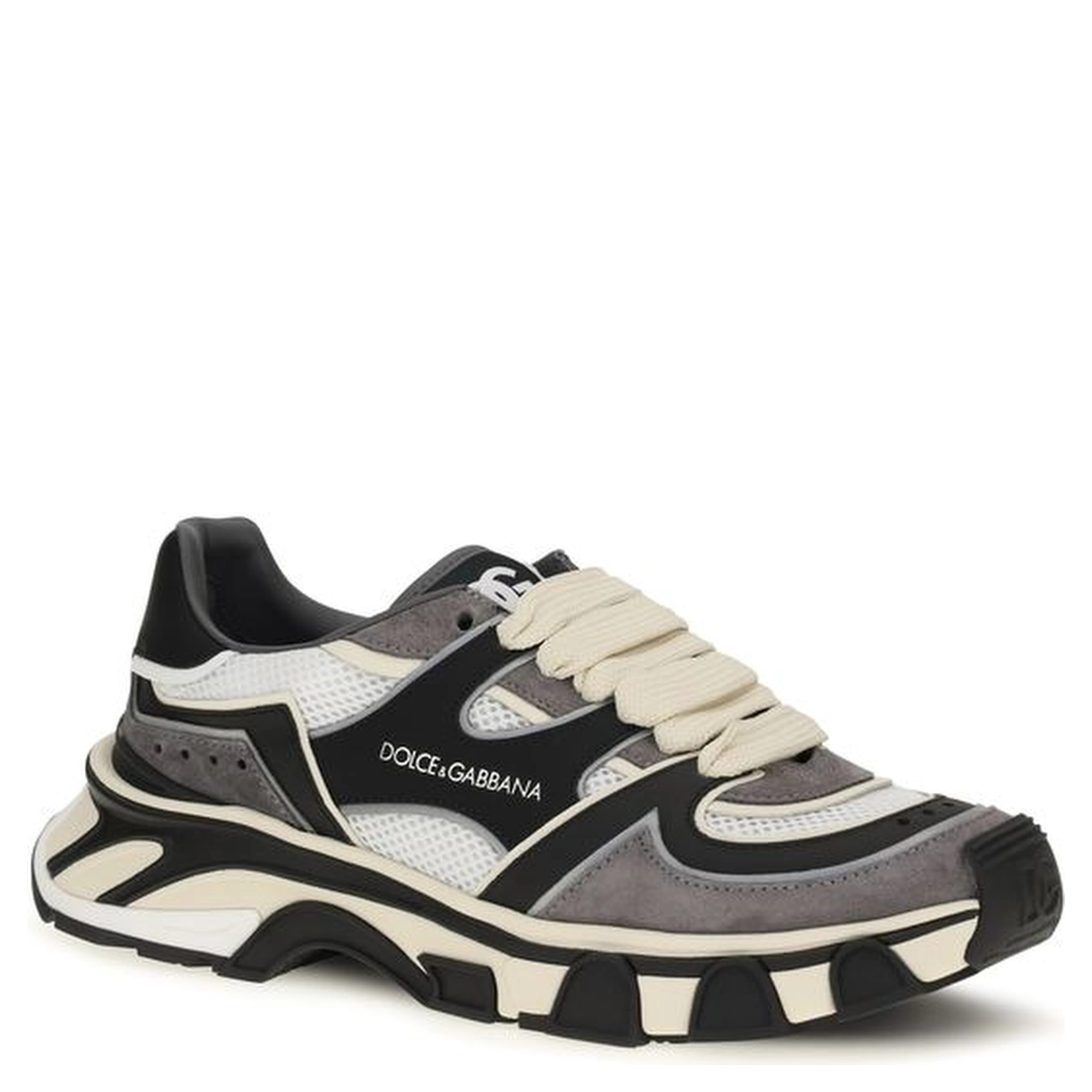 Gray Calf Leather Bos Taurus Chunky Sneakers