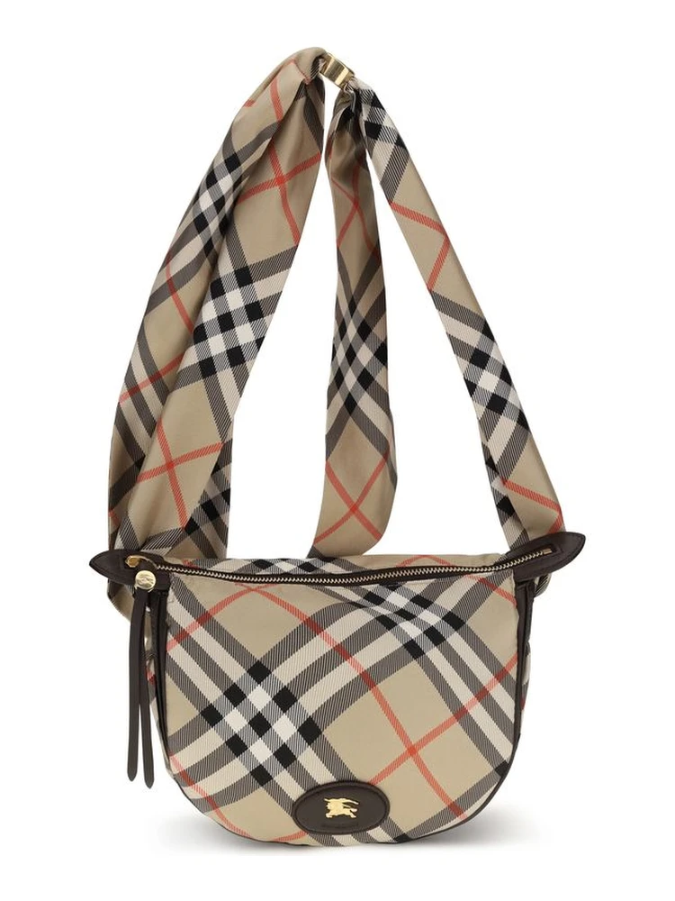 Beige Silk Shoulder Bag