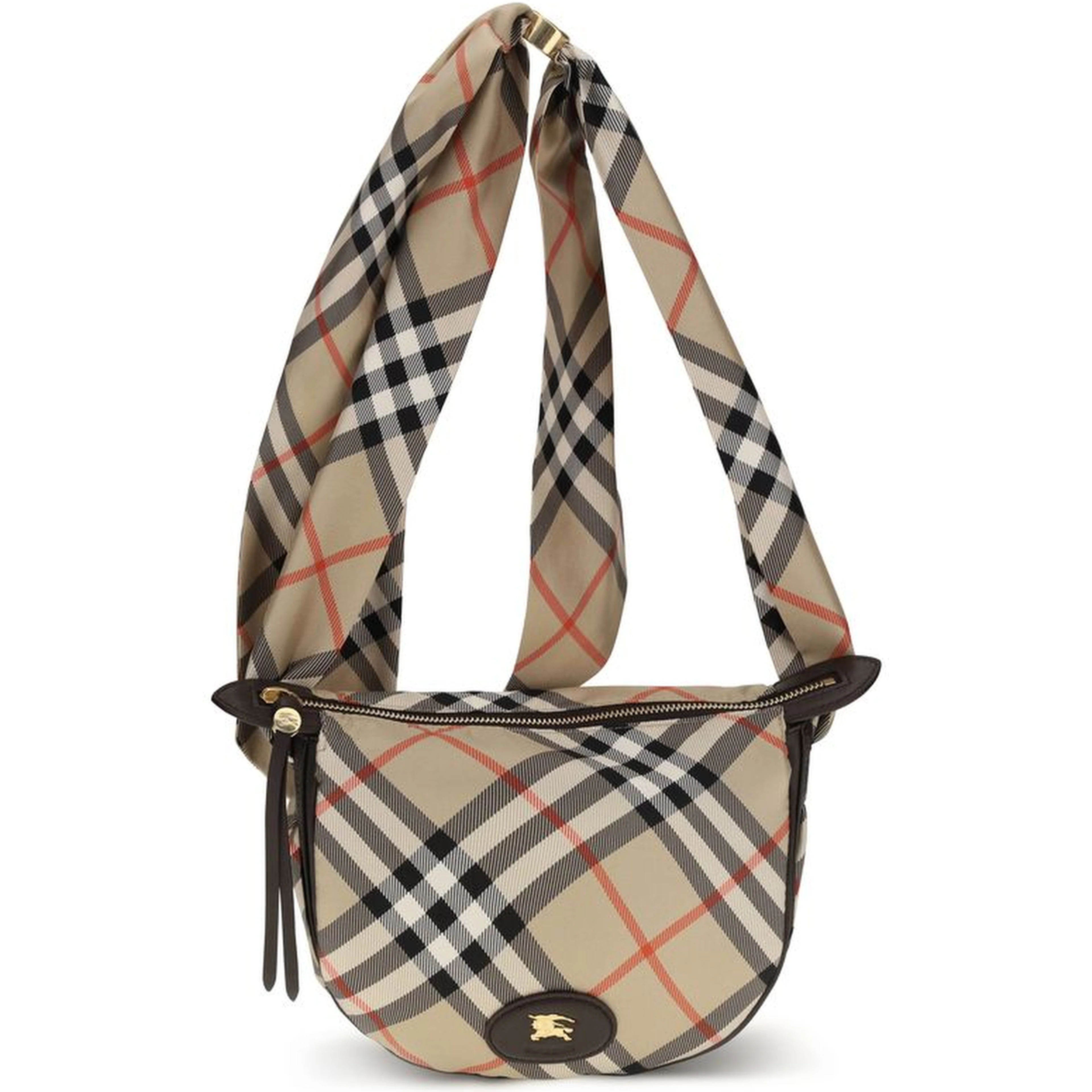 Beige Silk Shoulder Bag
