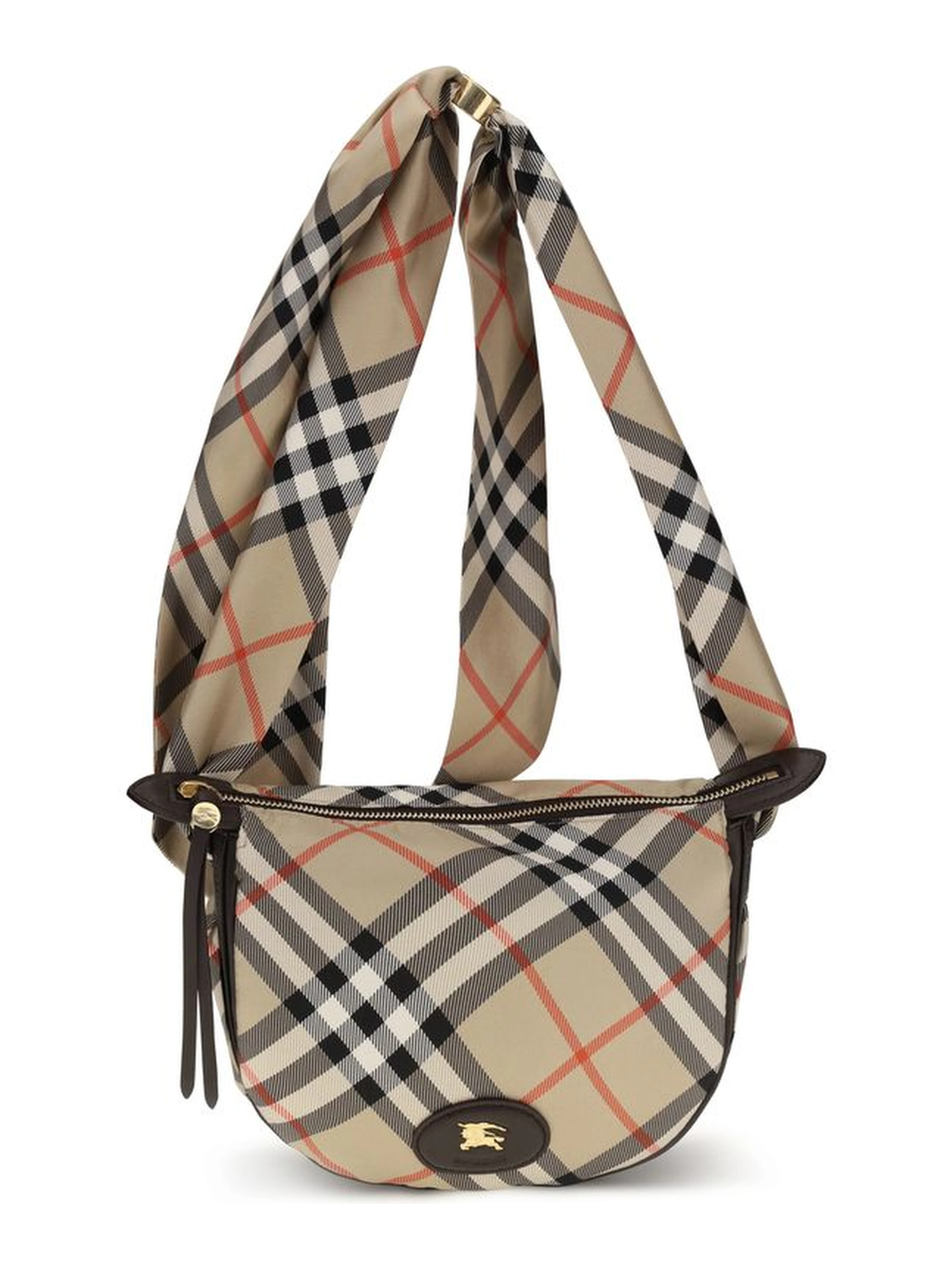 Beige Silk Shoulder Bag