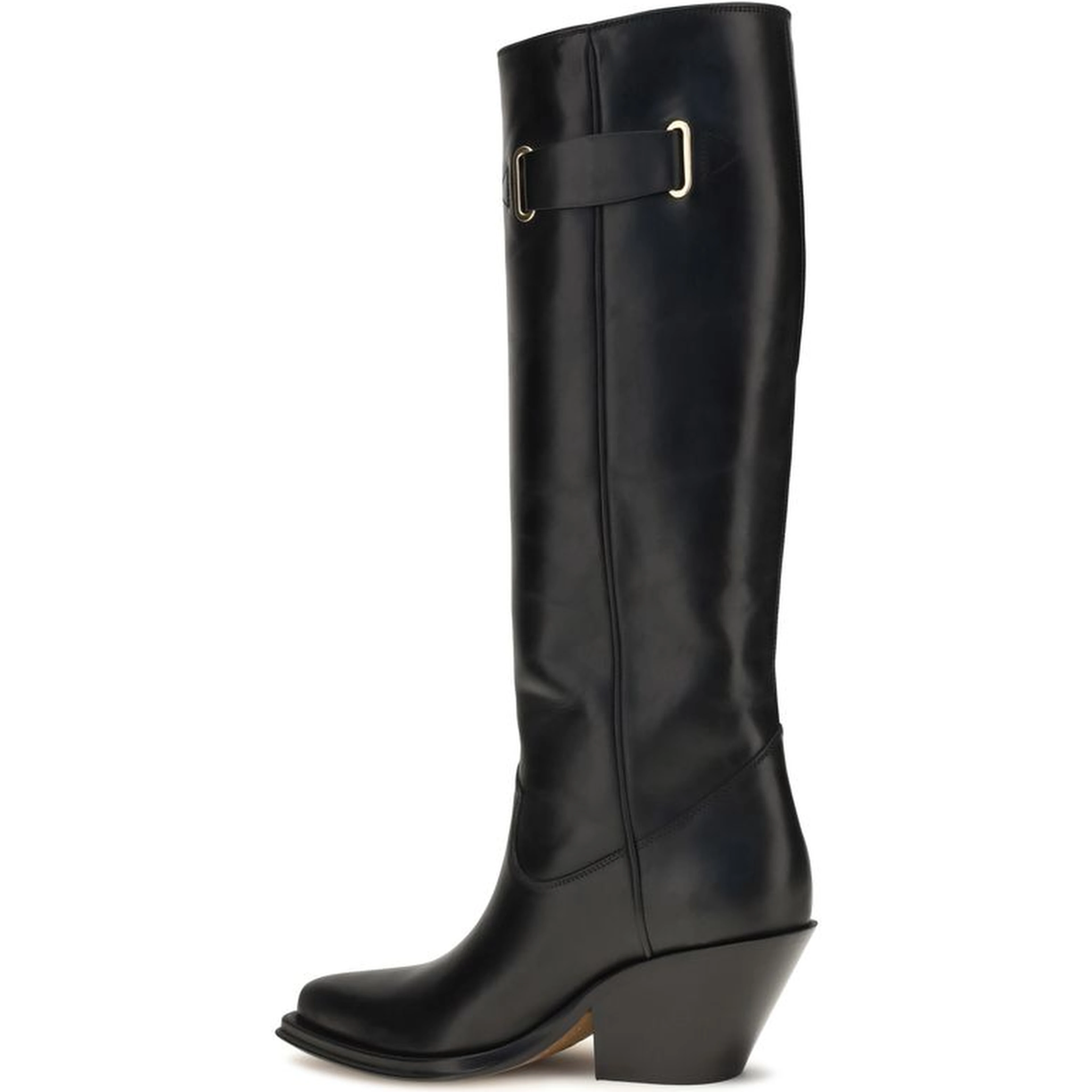 Black Calf Leather Bos Taurus Over The Knee