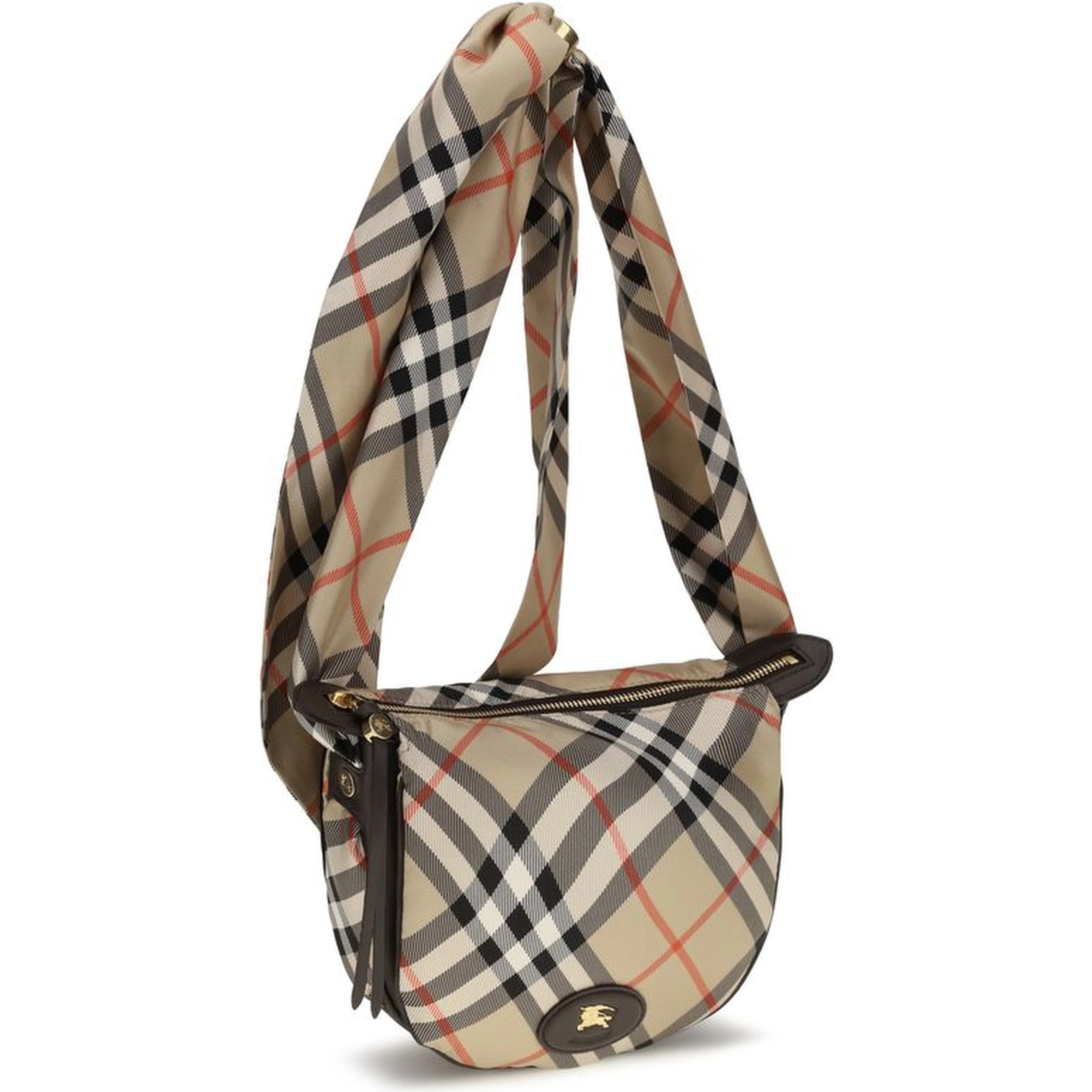 Beige Silk Shoulder Bag