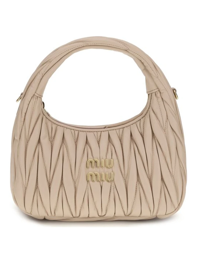 Beige Calf Leather Bos Taurus Handbag