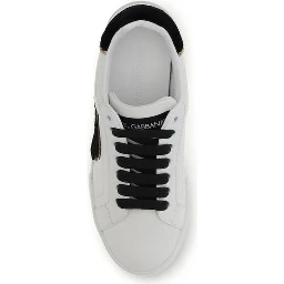 White Calf Leather Bos Taurus Low Top Sneakers