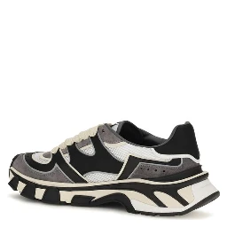 Gray Calf Leather Bos Taurus Chunky Sneakers