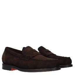 Brown Leather Slip-On Loafers