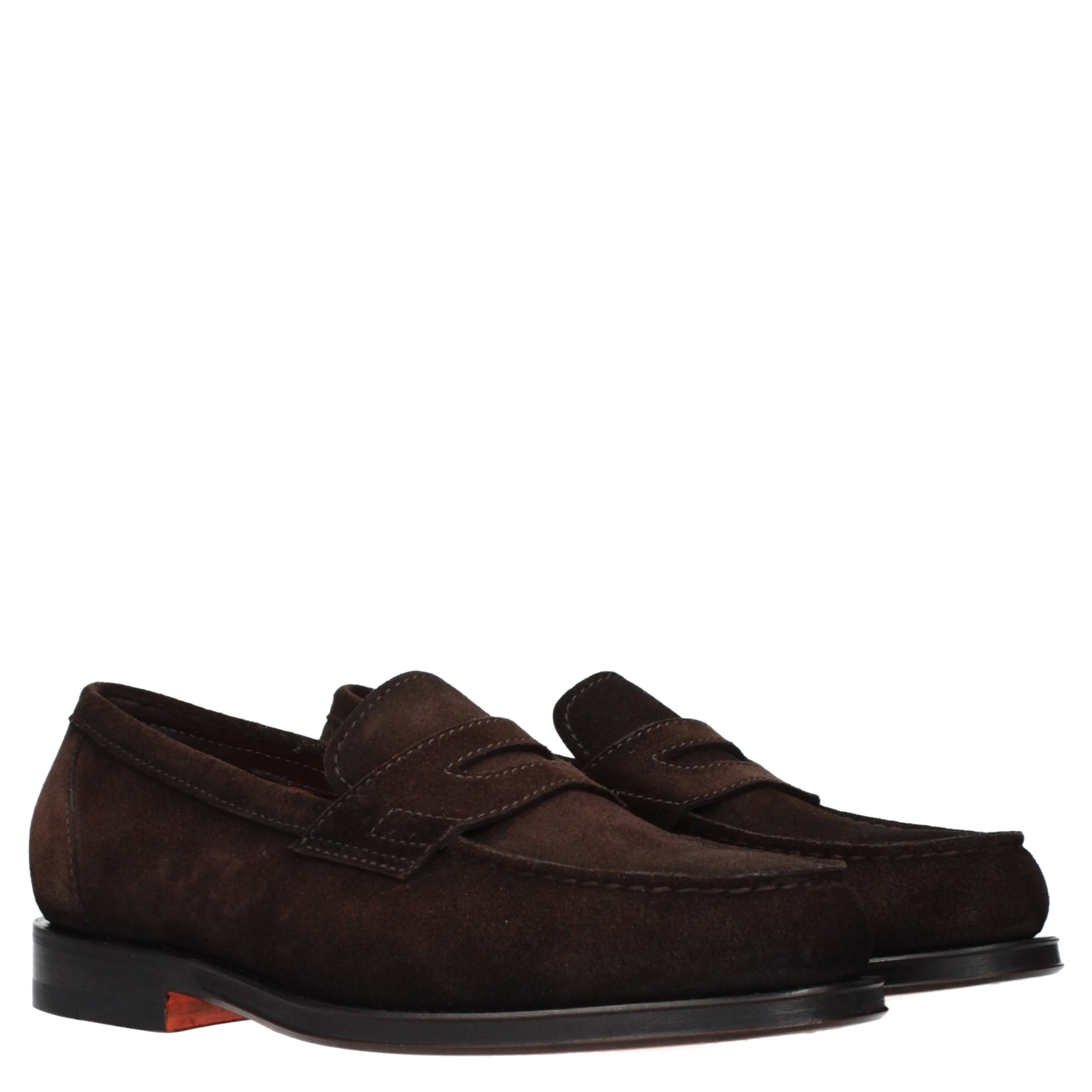 Brown Leather Slip-On Loafers