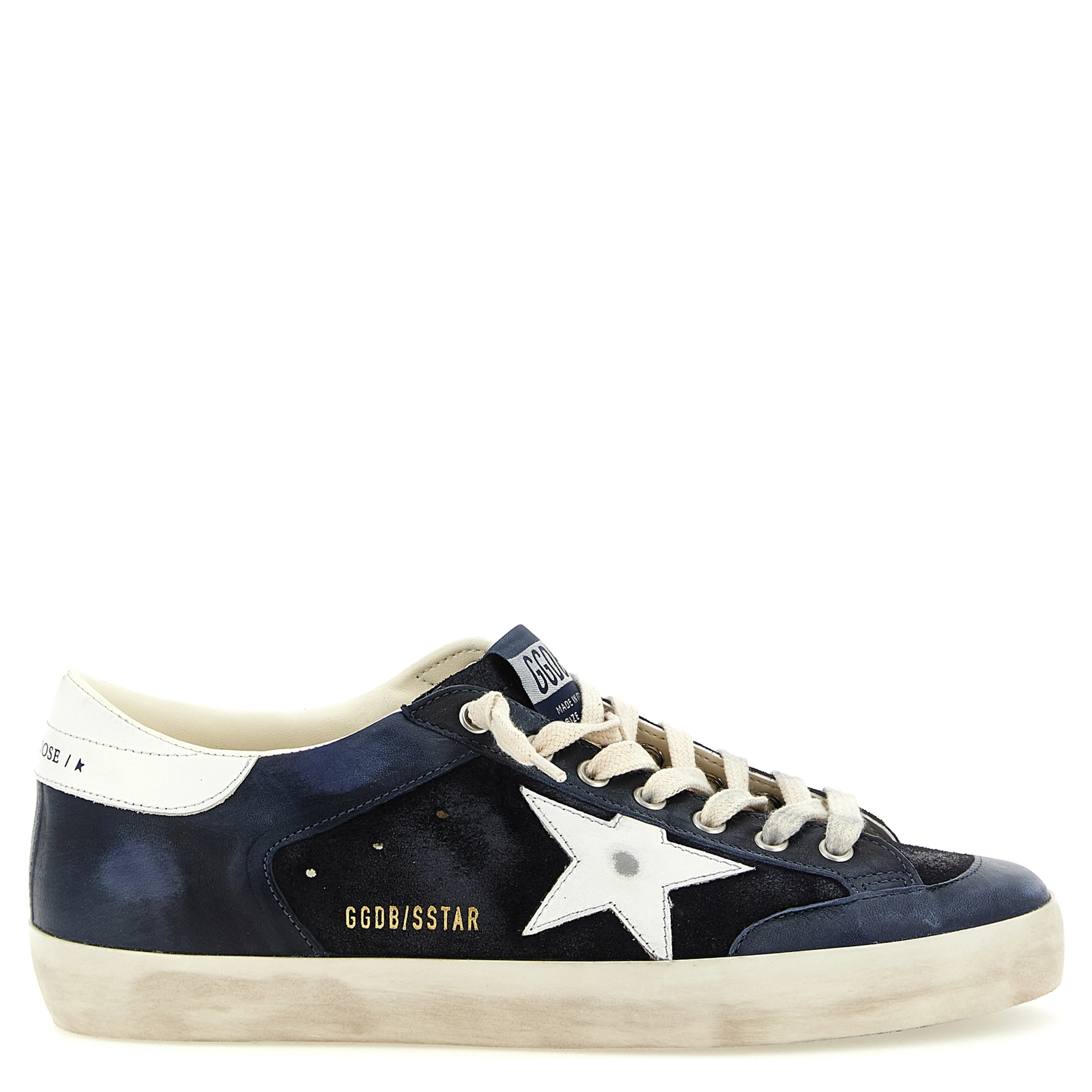Blue Cowhide Low Top Sneakers