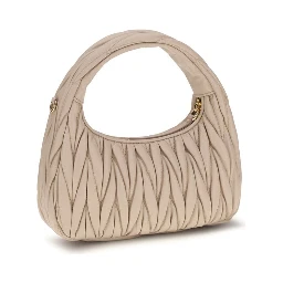 Beige Calf Leather Bos Taurus Handbag