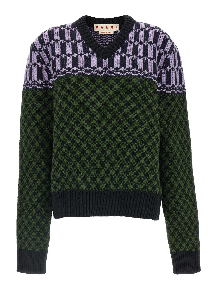 Multicolor Wool Cardigan