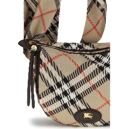 Beige Silk Shoulder Bag