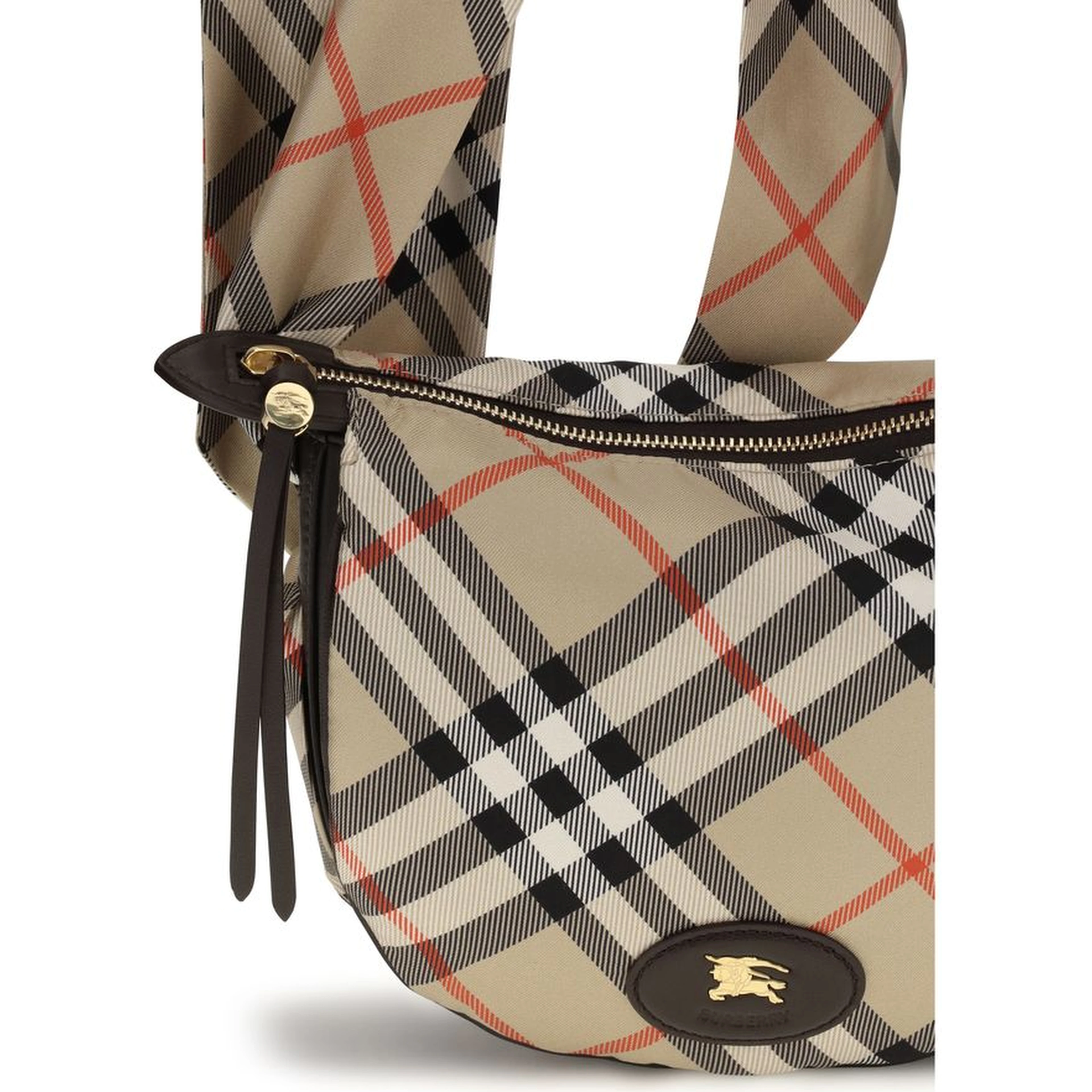 Beige Silk Shoulder Bag