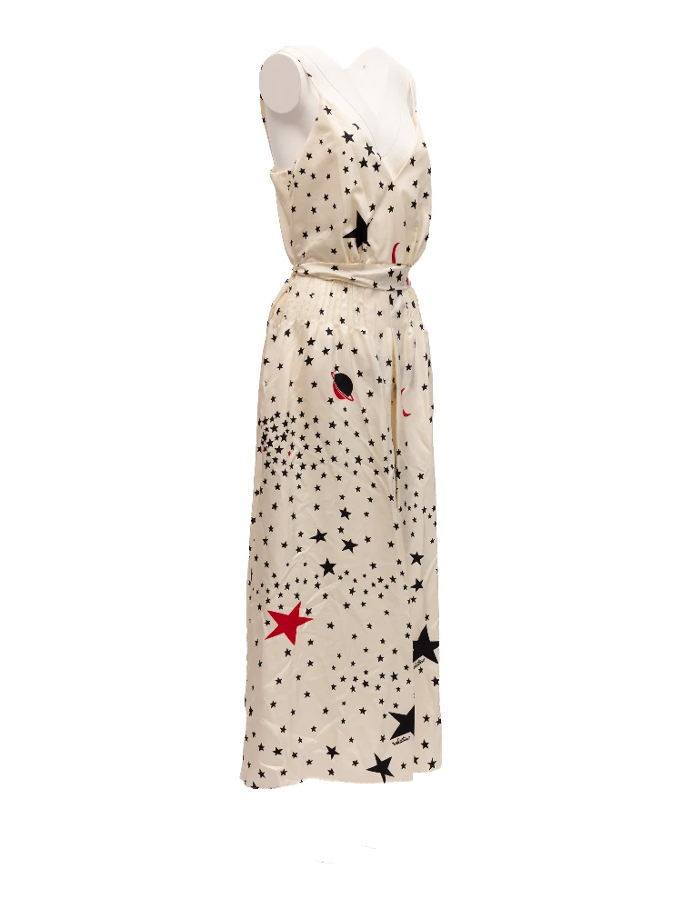 Midi Cream With Black And Red Stars Dress alternative