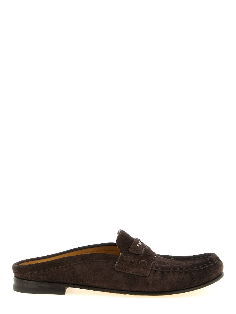 Brown Calfskin Slip-On Loafers