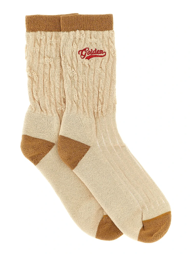 Beige Cotton Socks