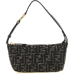 Brown Polyester Clutch Bag