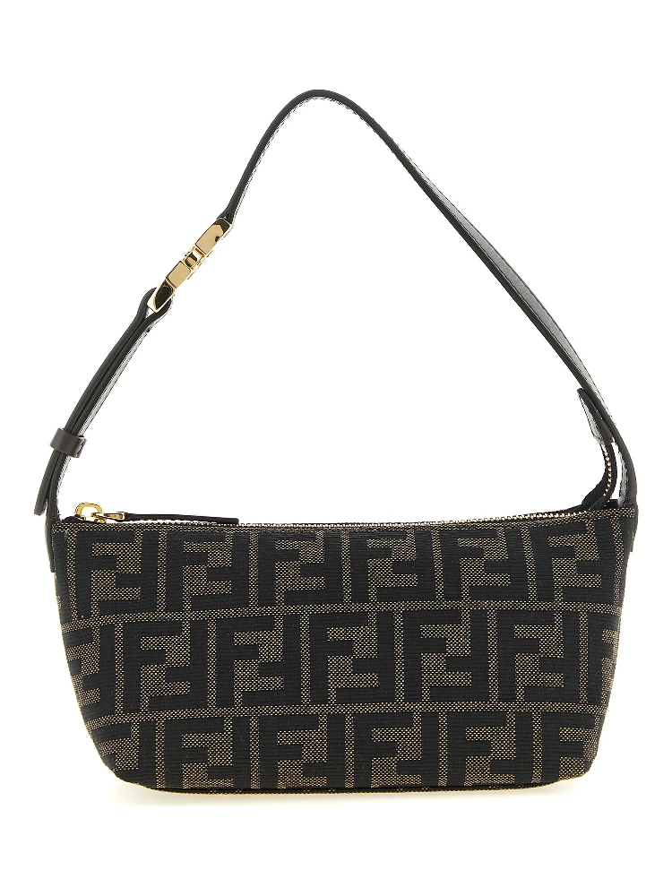 Brown Polyester Clutch Bag