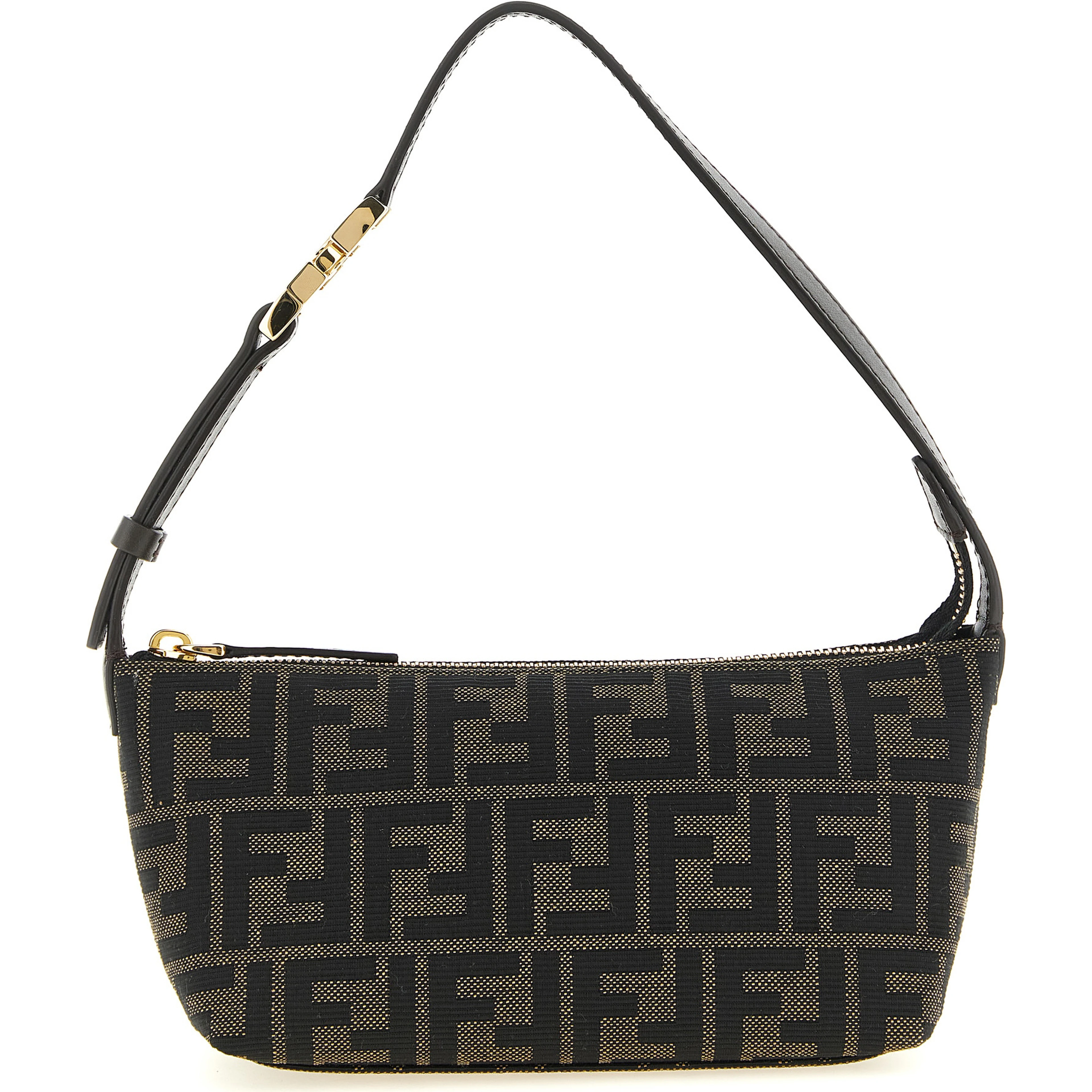 Brown Polyester Clutch Bag