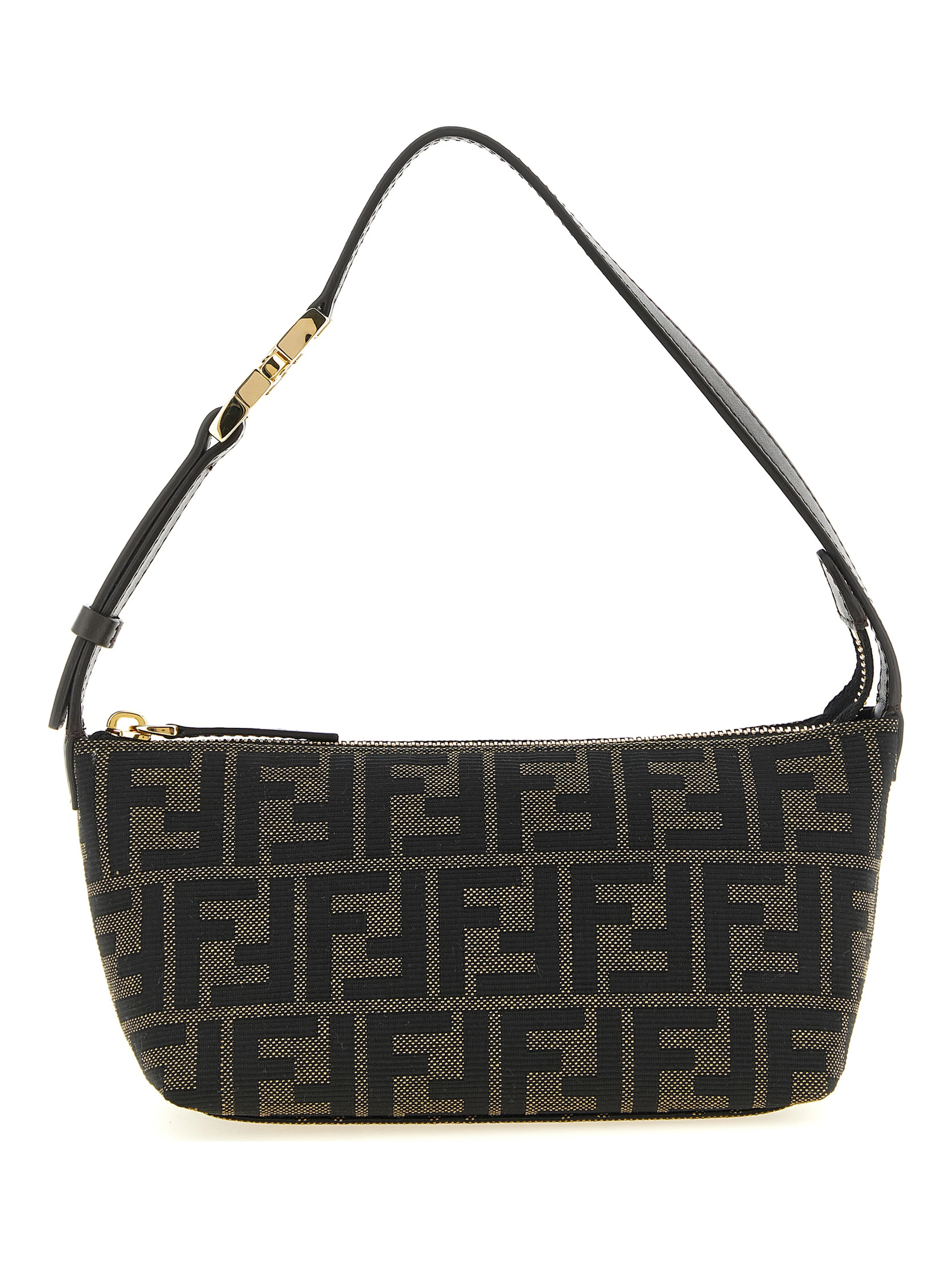 Brown Polyester Clutch Bag